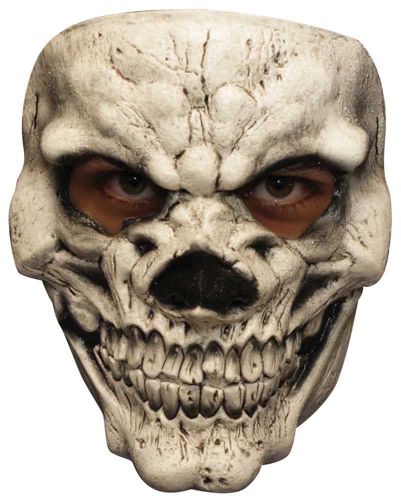 Skull Latex Horror Face Mask - White