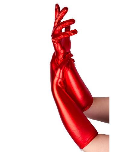 Long Gloves - Metallic Red