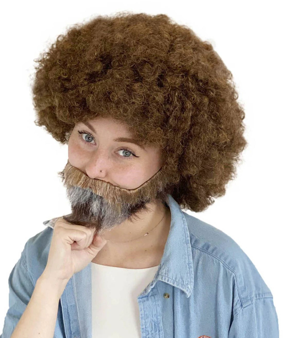 Unisex 80's Painter Afro Wig and Beard Set