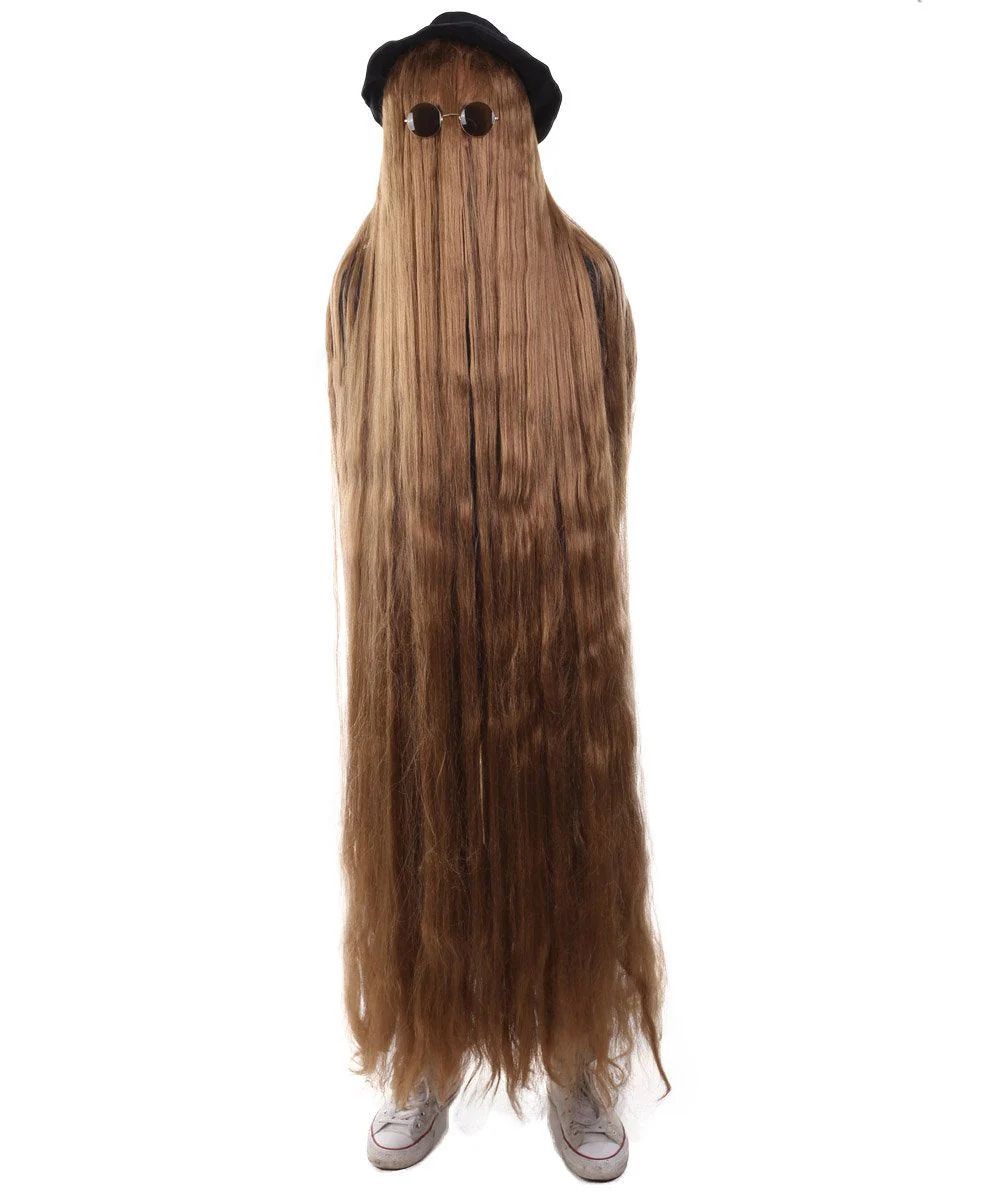 Cousin-Inspired Hairy Costume – Adult Full Body Wig Set with Hat & Glasses – 66” Premium Quality Hair