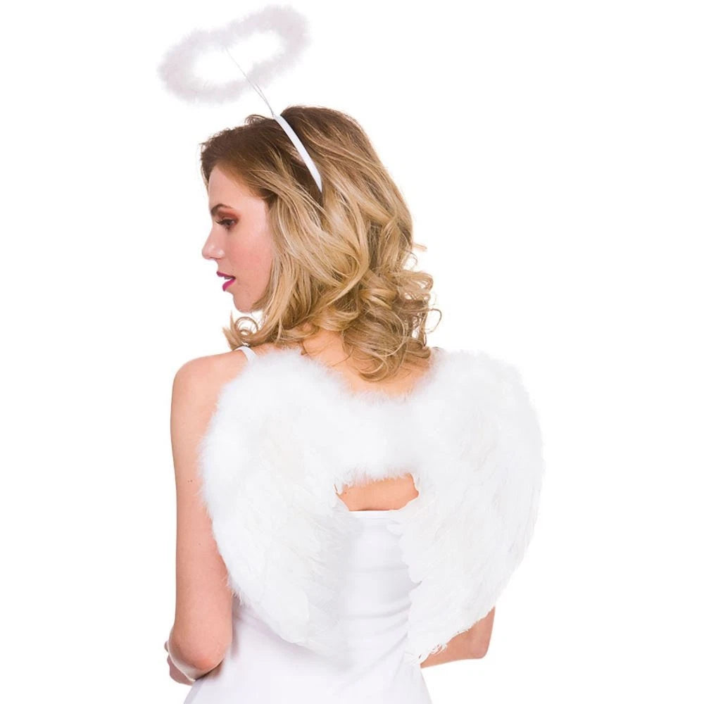 Feather Wings & Halo Set - White