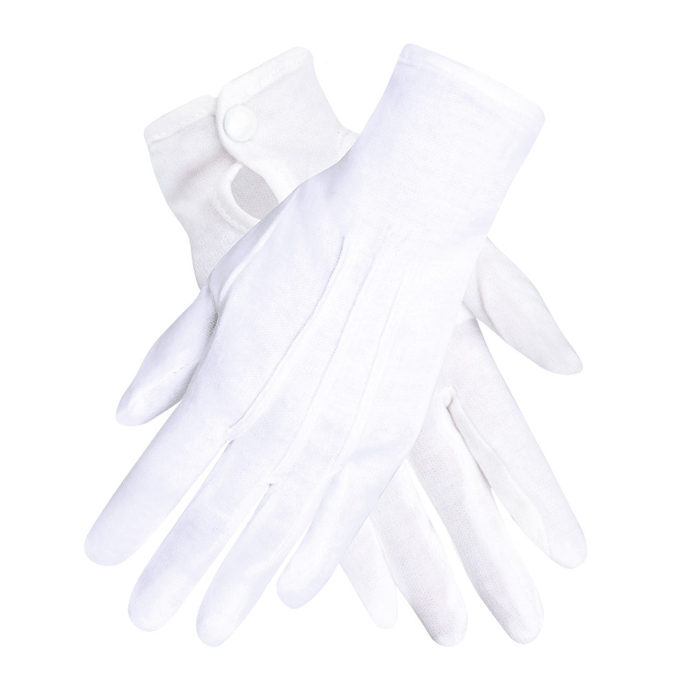 White Gloves with Push Button - Medium