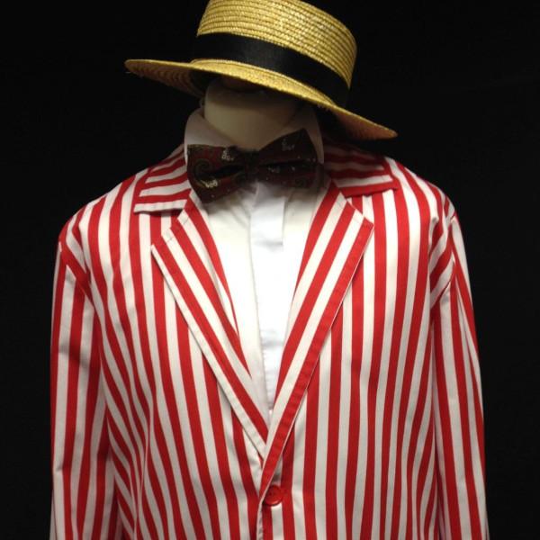 1920s Boater Man (Red & White) (HIRE ONLY)