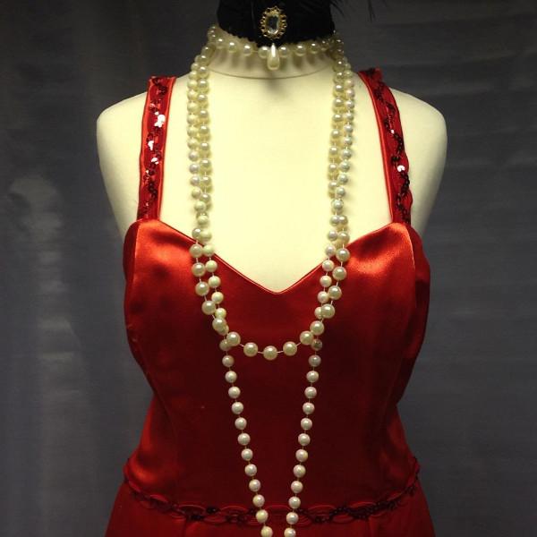 1920s Flapper in Red Satin (HIRE ONLY)
