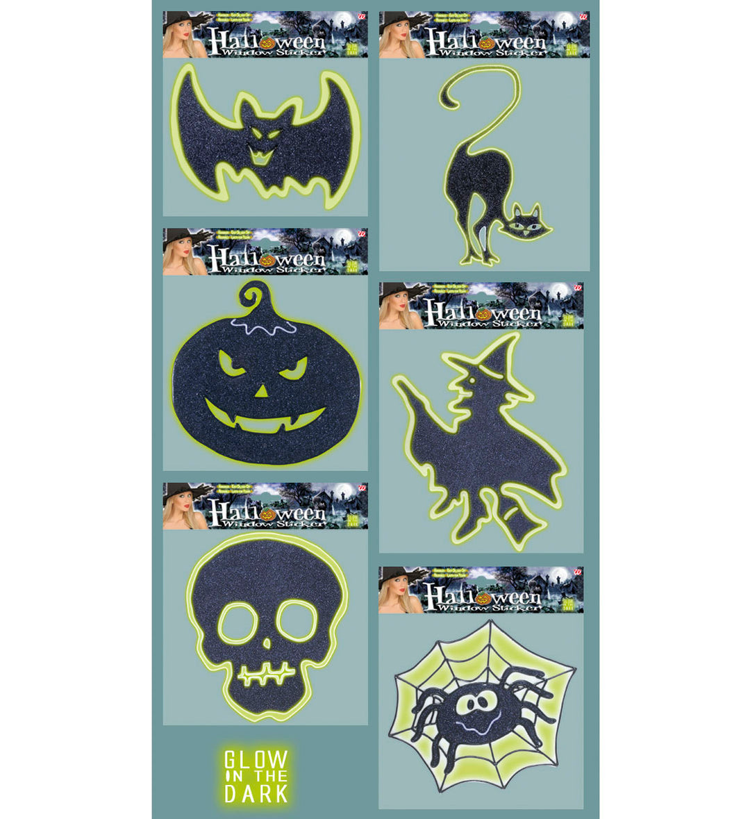 GID Halloween Window Sticker Witch