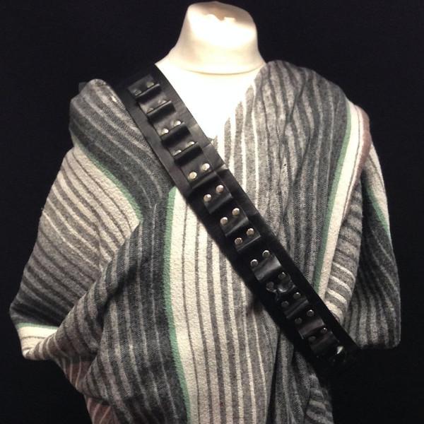 Mexican Poncho (Grey & White) (HIRE ONLY)