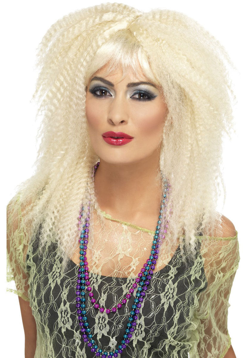 80s Trademark Crimp Wig, Blonde