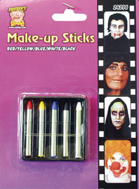 Smiffys Make-Up FX, Face/Body Paint Sticks, Multi-