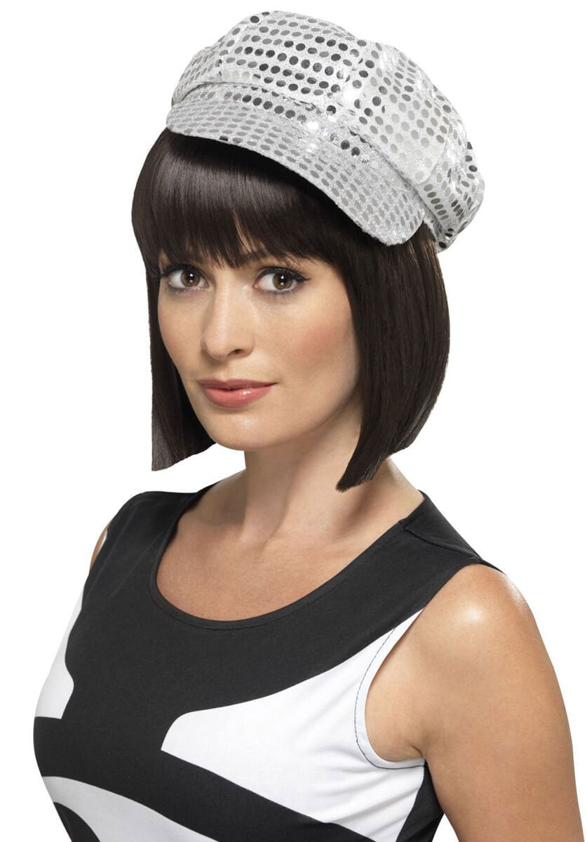 Disco Sequin Hat, Silver