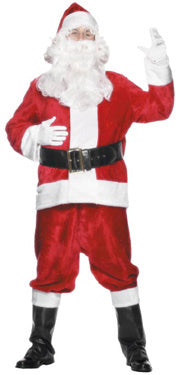 Deluxe Santa Costume & Hat, Red