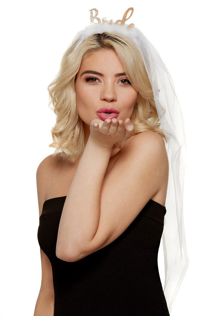Bride Headband, White