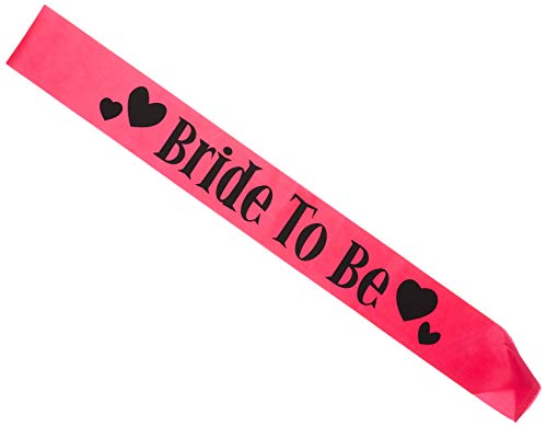 Bride to Be Sash Pink with Black Lettering