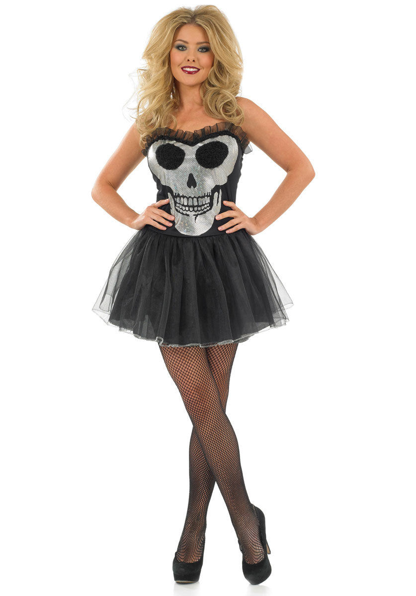 Glitzy Skull Tutu Costume S Mad World Fancy Dress