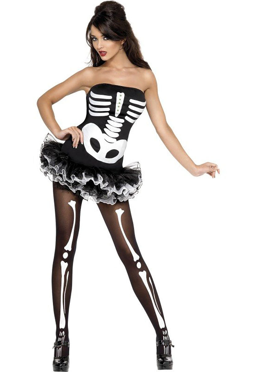Fever Skeleton Costume, Black