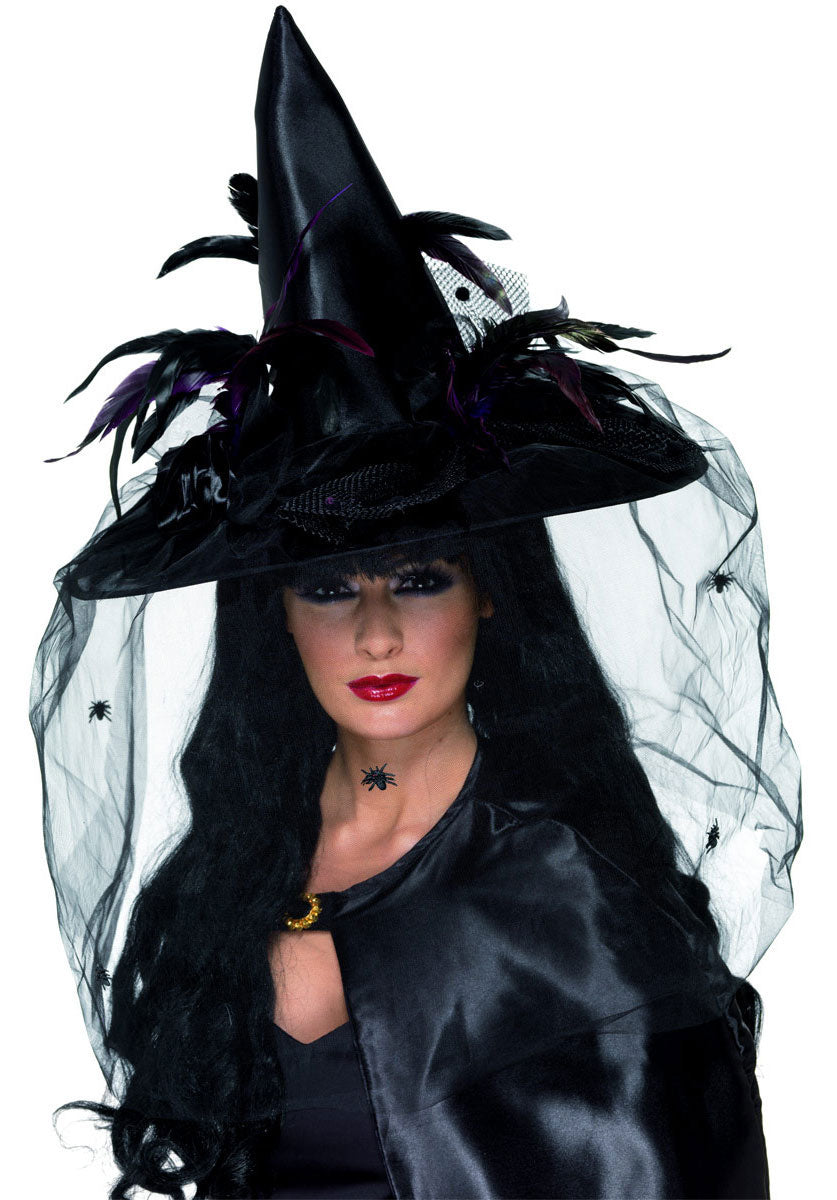 Black Witch Hat with Netting