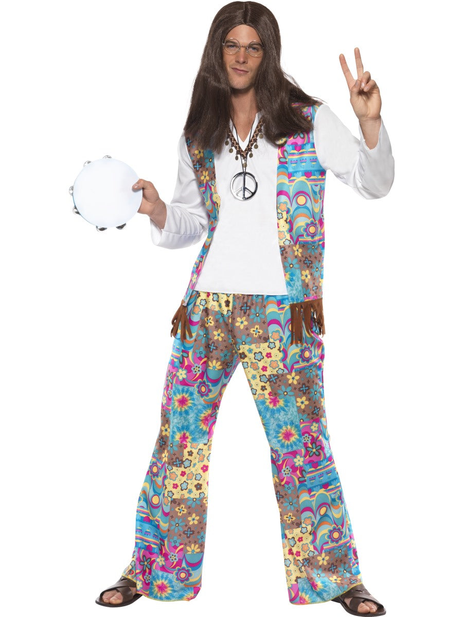 Groovy Hippie Costume, Multi-Coloured