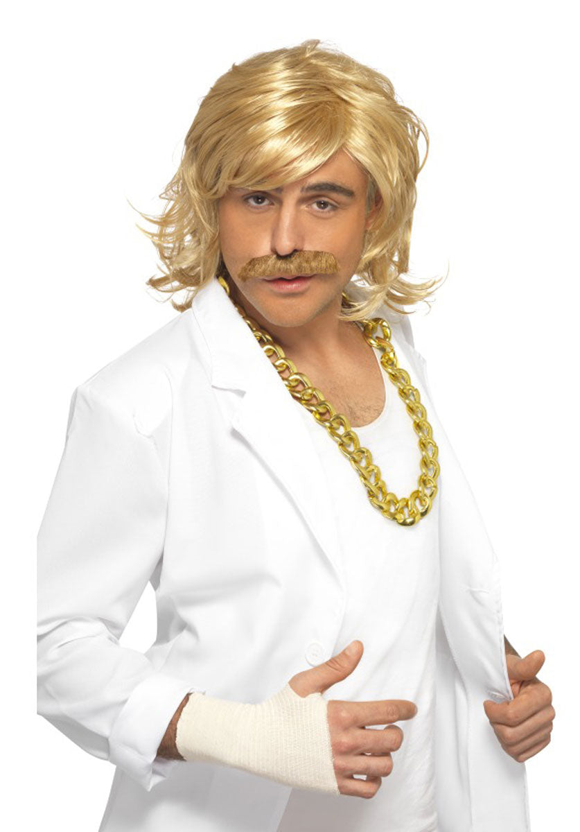 Game Show Host Kit, Wig and Tash, Blonde