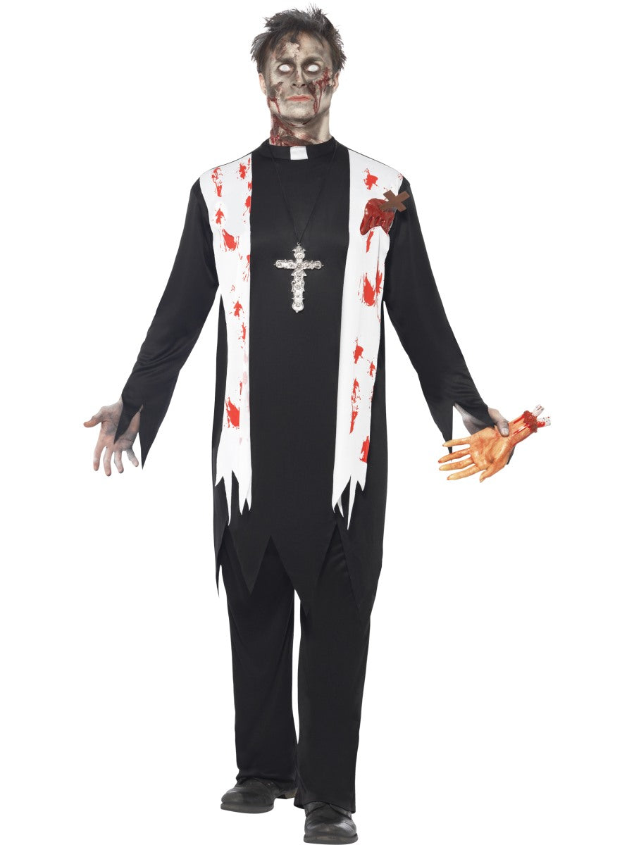 Zombie Priest Costume, Black - L