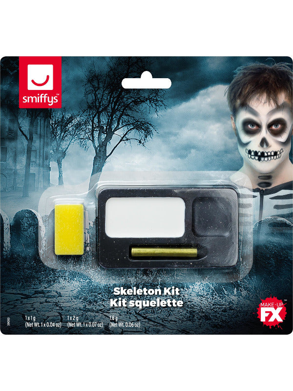 Smiffys Make-Up FX, Skeleton Kit, Black & White