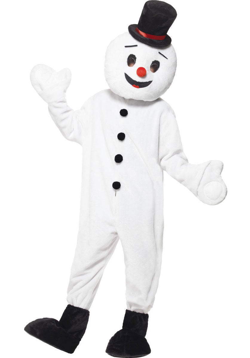 Snowman Mascot Costume, White