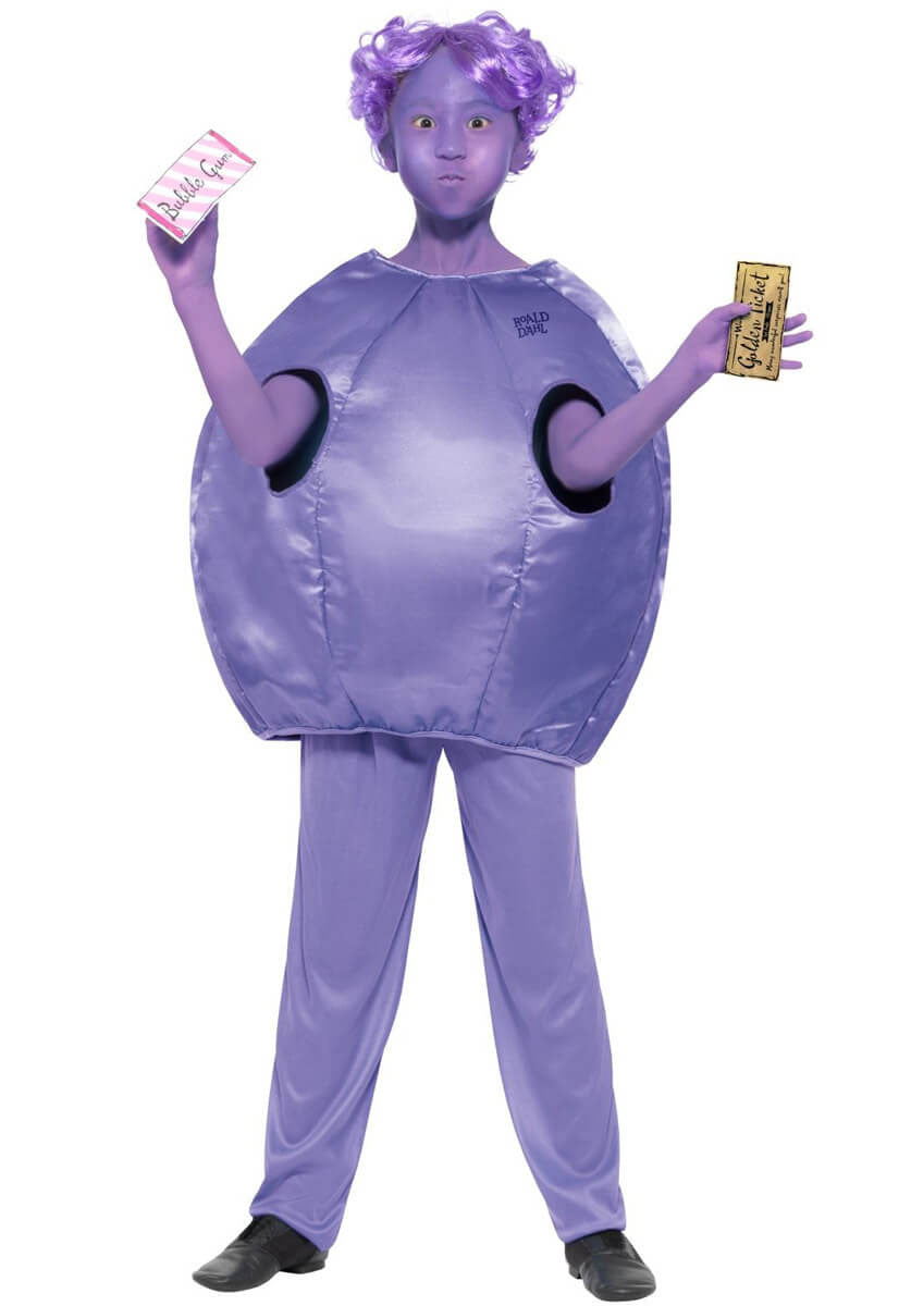 Roald Dahl Deluxe Violet Beauregarde Costume Kids Purple
