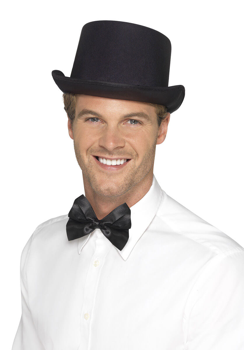 Top Hat, Satin Look, Black