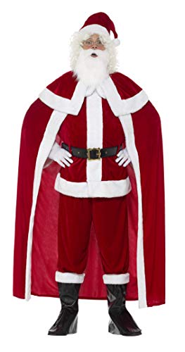 Deluxe Santa Claus Costume with Trousers, Red - M