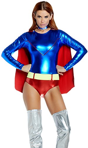 Super-girl Sexy Hero Costume Metallic - Forplay