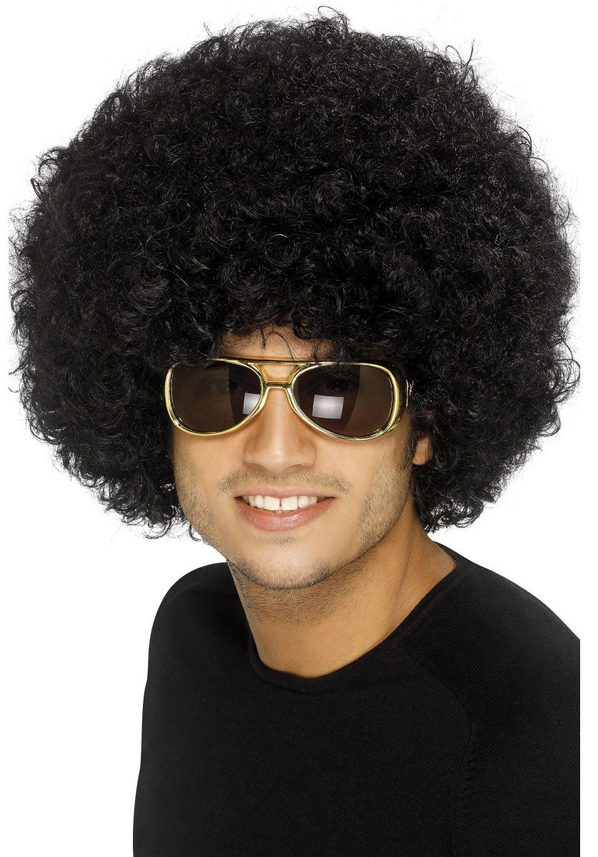 70s Funky Afro Wig, Black