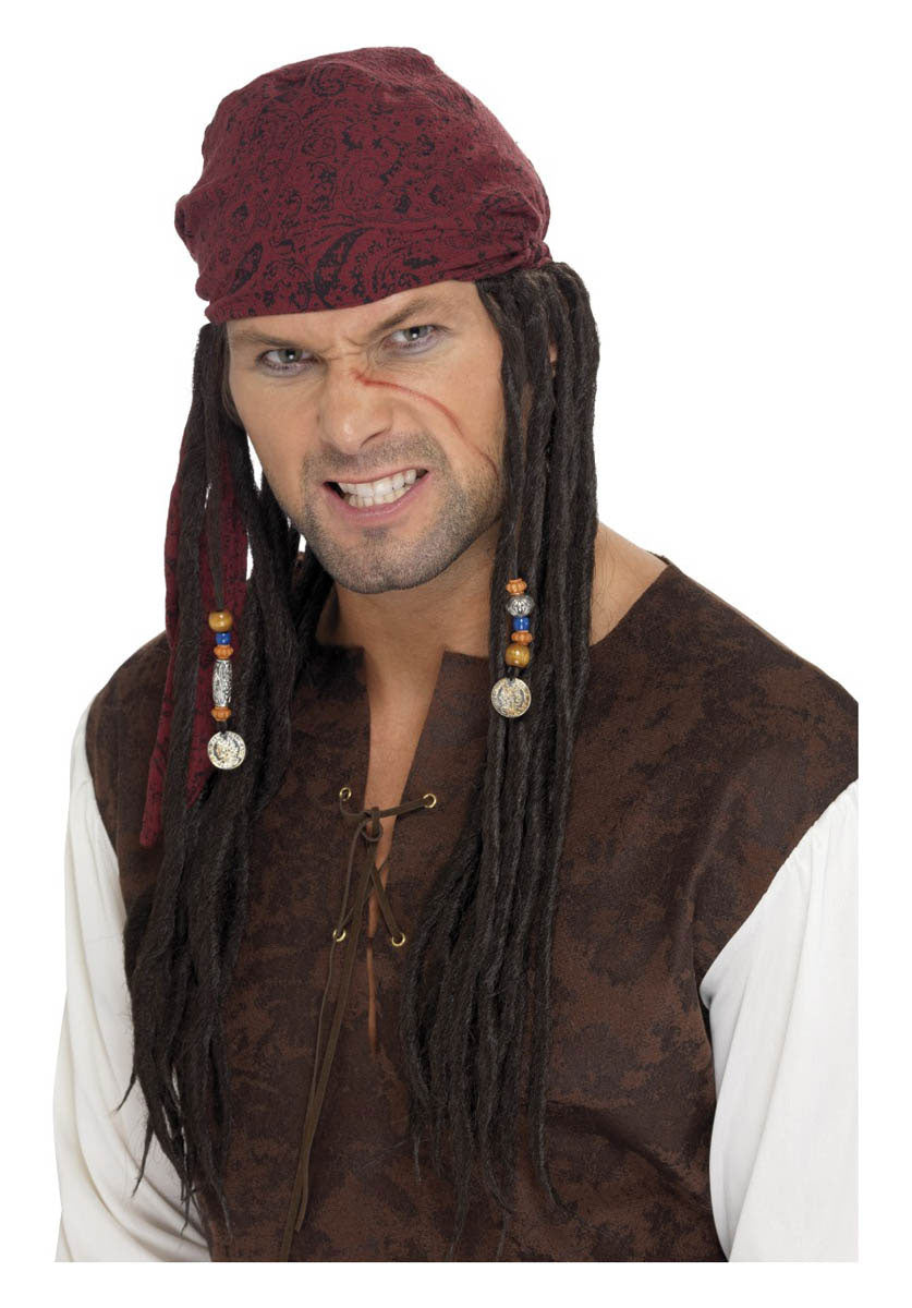 Pirate Bandanna with Plaits, Brown