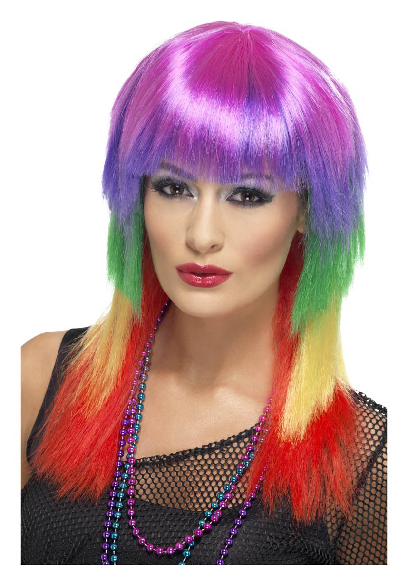 Rainbow Rocker Wig, Rainbow