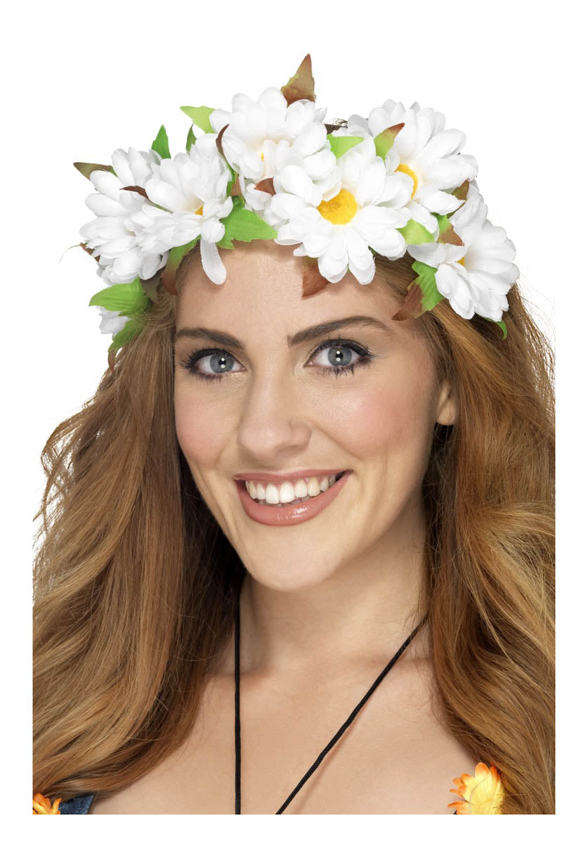 Daisy Floral Headband, White