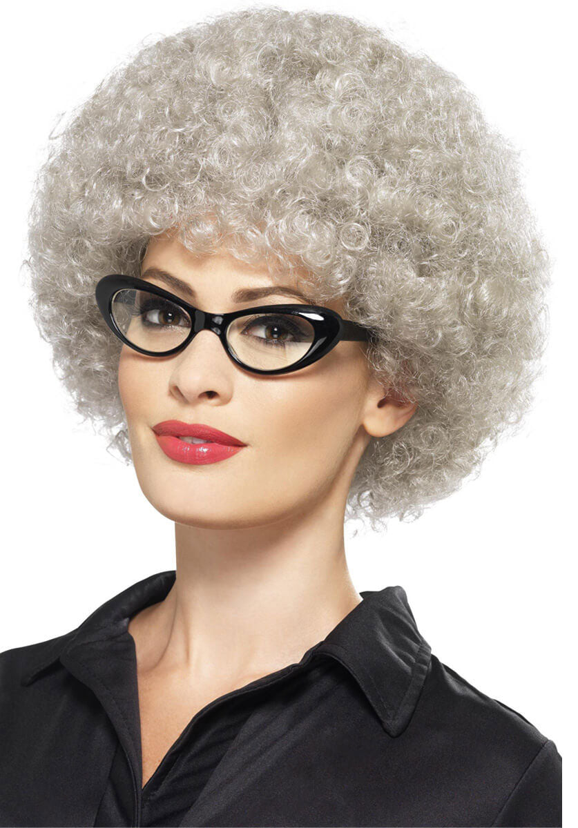 Granny Perm Wig, Grey