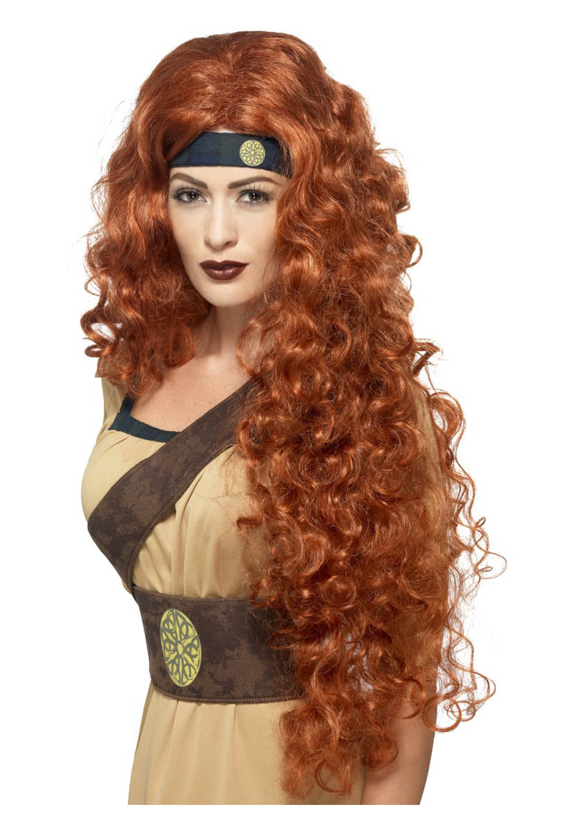 Medieval Warrior Queen Wig, Auburn