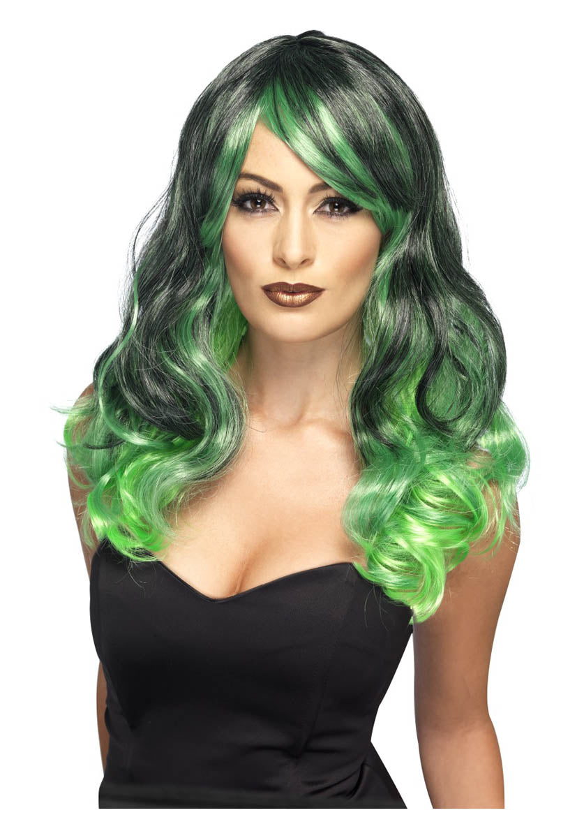 Ombre Wig, Bewitching, Green & Black