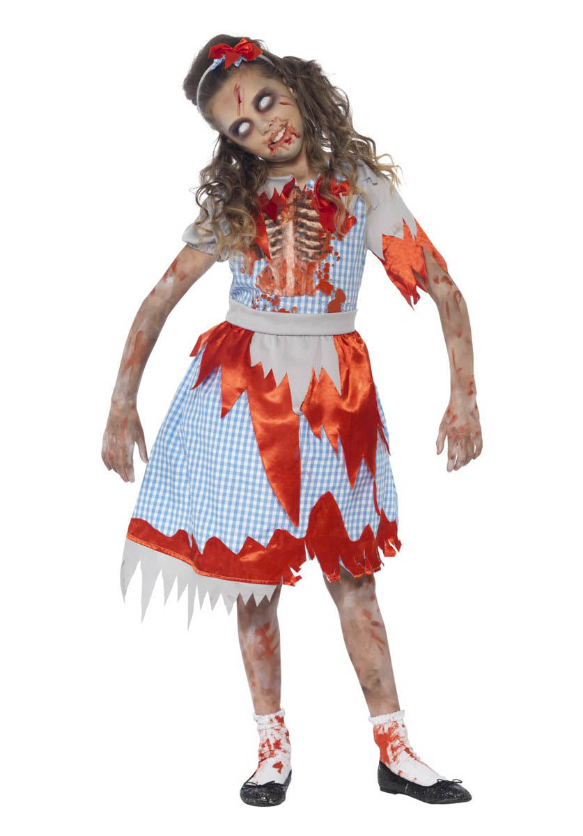 Zombie Country Girl Costume, Blue