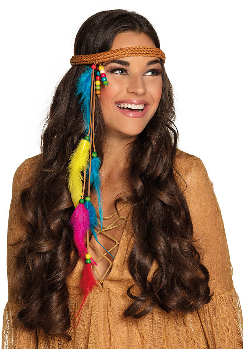Hippie Feather Headband Mad World Fancy Dress
