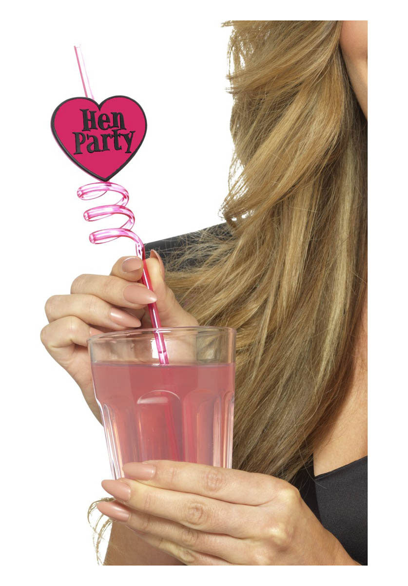 Hen Party Drinking Straws, Pink (6 Pack)