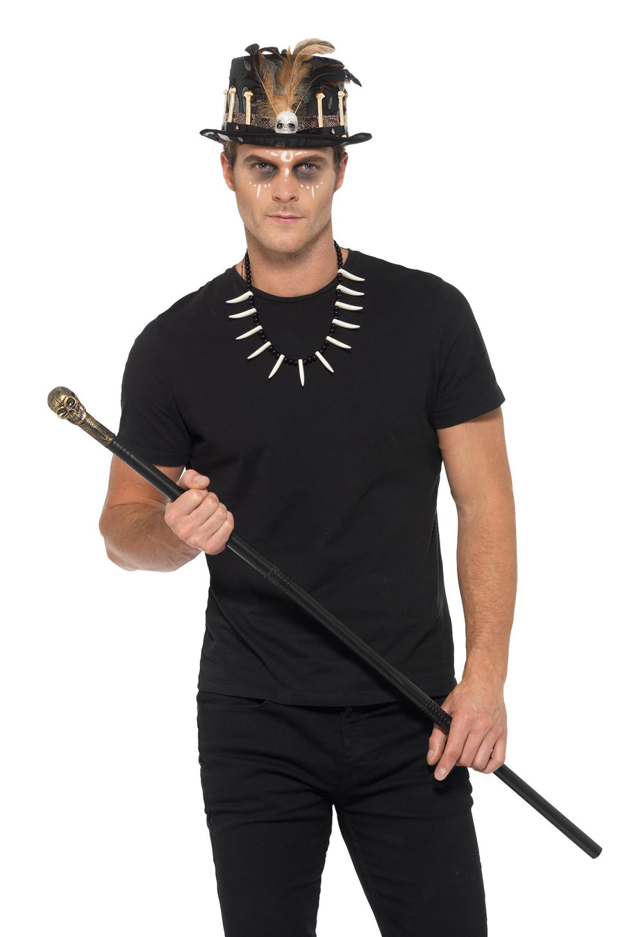 Voodoo Kit, with Feather Top Hat, Black
