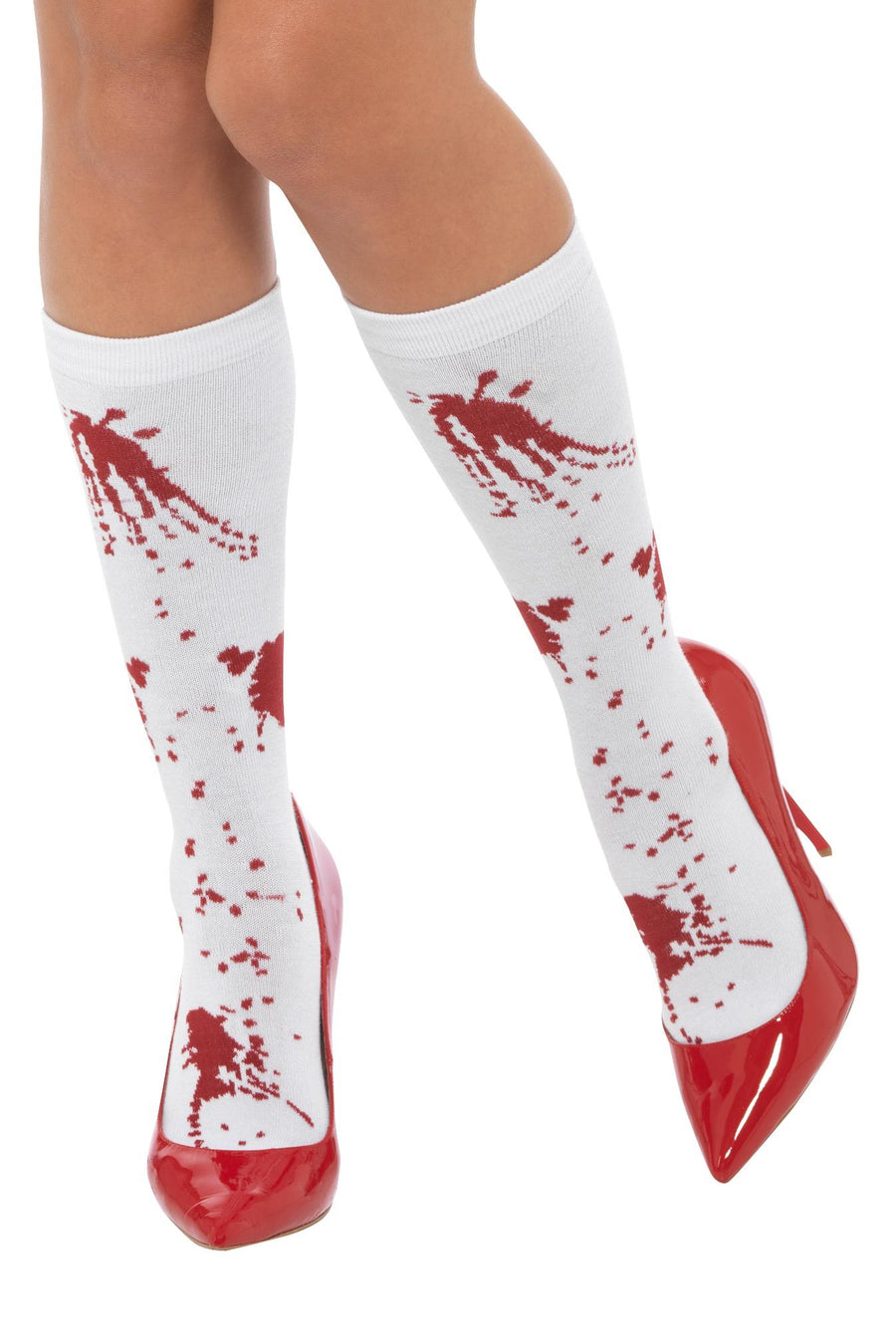 Blood Splatter Socks, White & Red