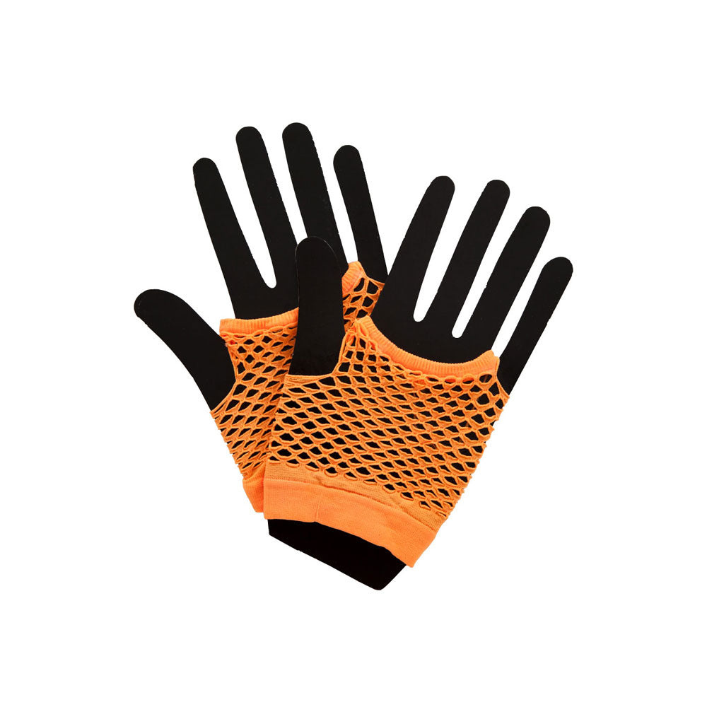 80's Net Gloves - Neon ORANGE (min12)