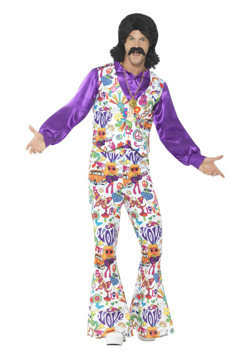 60s Groovy Hippie Costume, Multi-Coloured