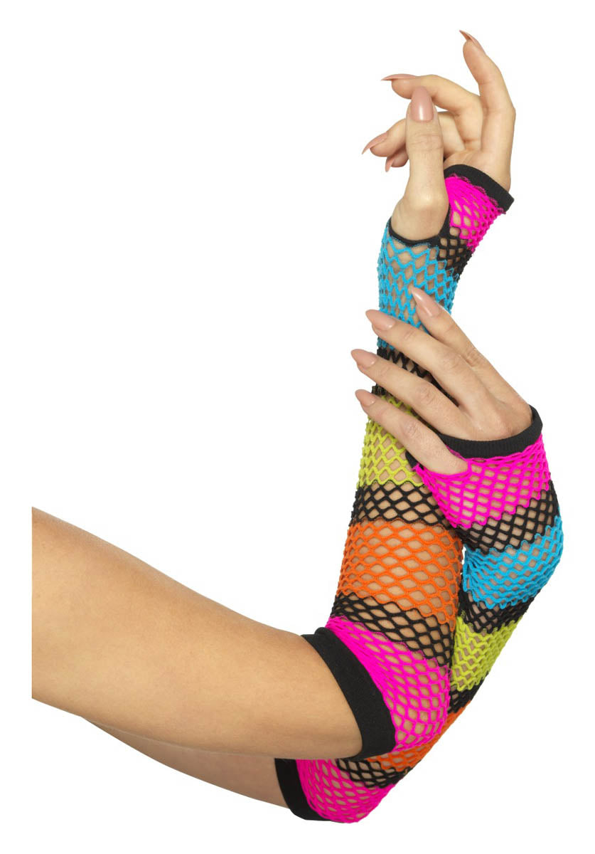 Fishnet Gloves, Long, Multi Colour