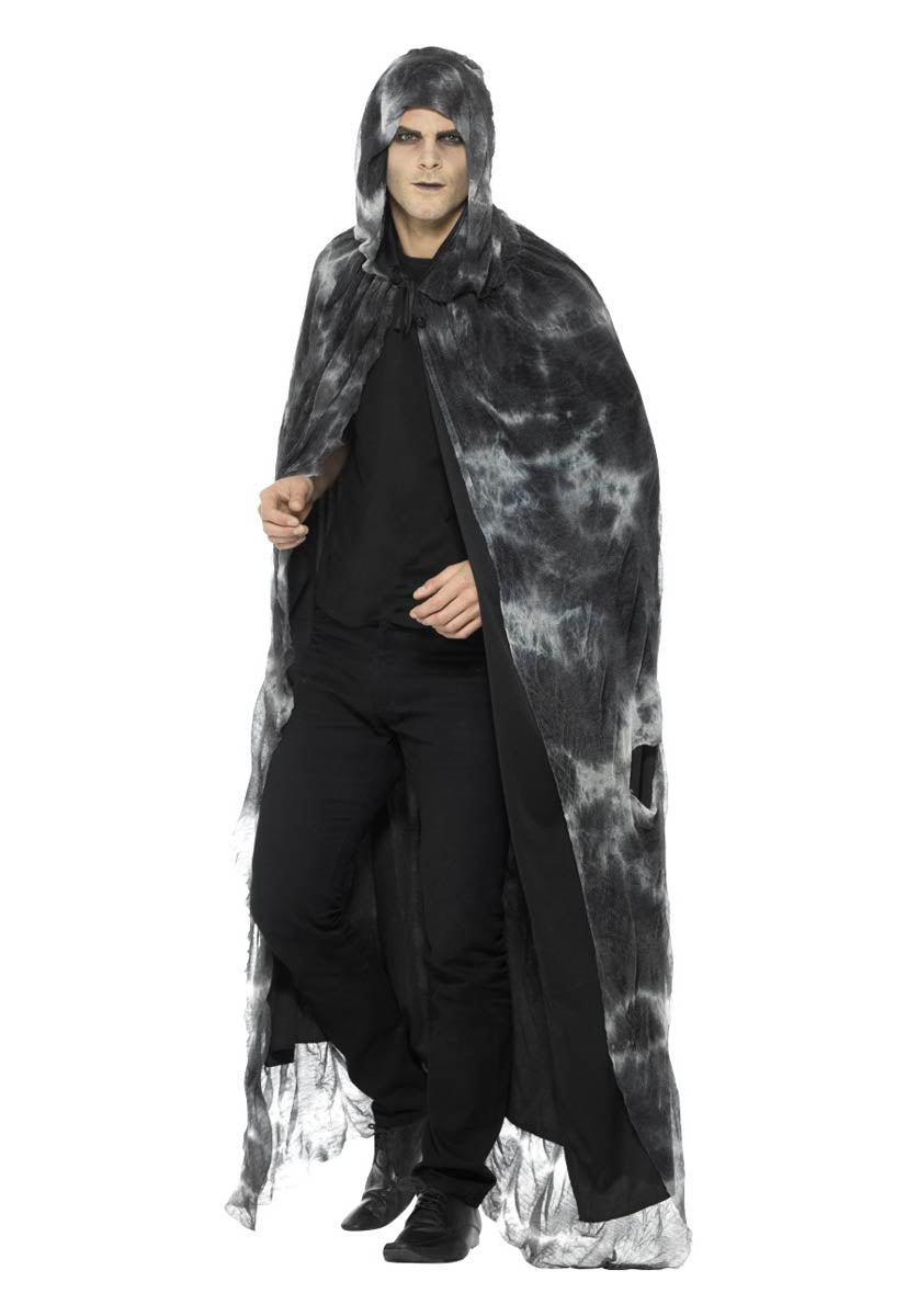 Deluxe Spellbound Decayed Cape, Black & Grey