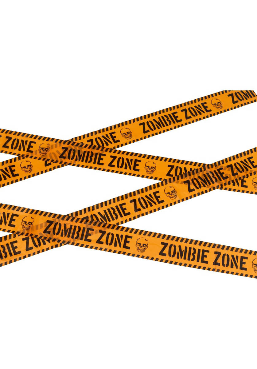 Zombie Zone Caution Tape, Orange & Black