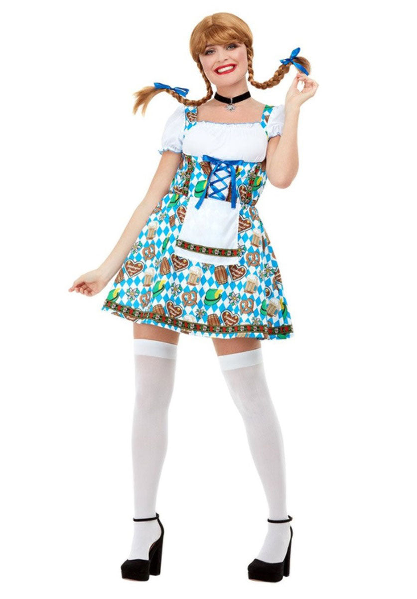 Oktoberfest Beer Maiden Costume, Blue