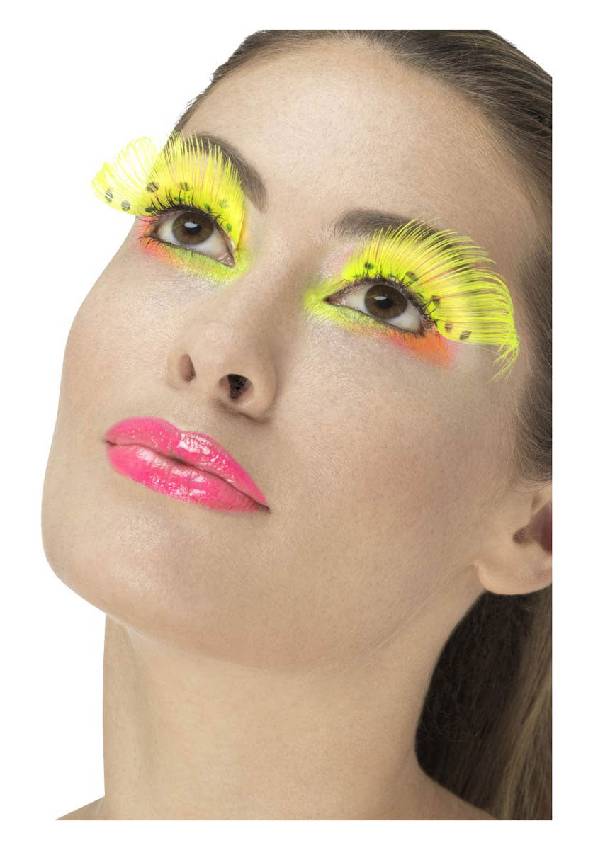 80s Polka Dot Eyelashes, Neon Yellow