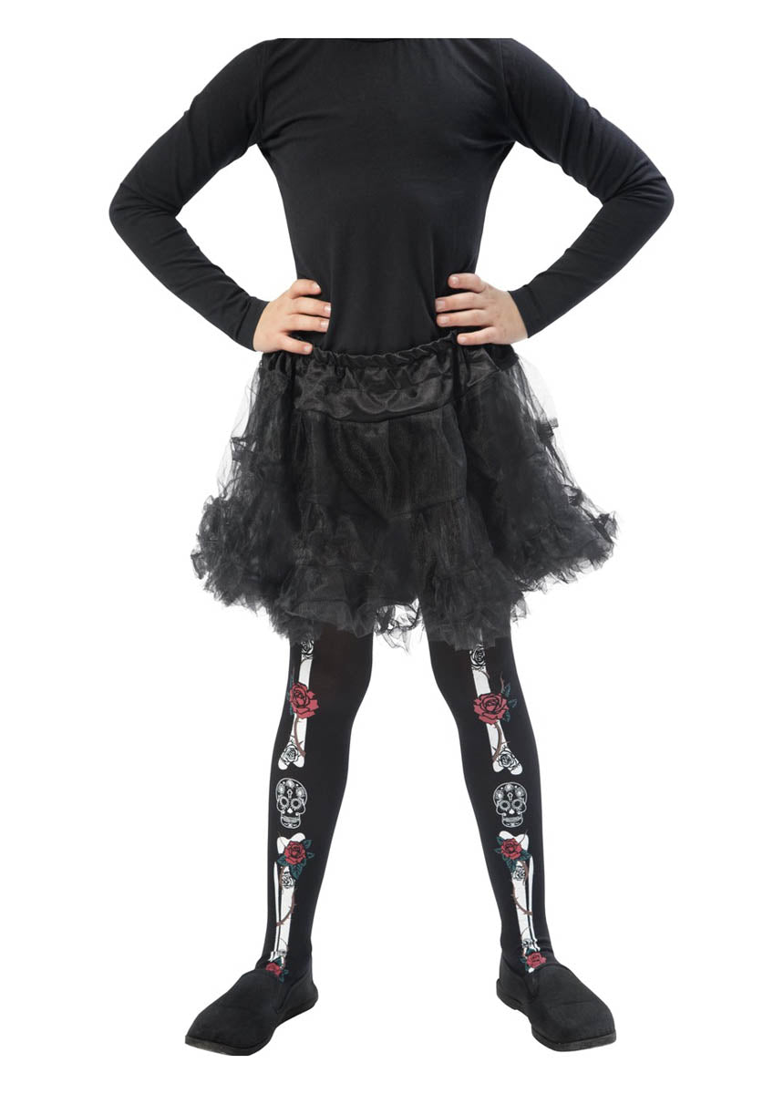 Day Of The Dead Tights Child Black