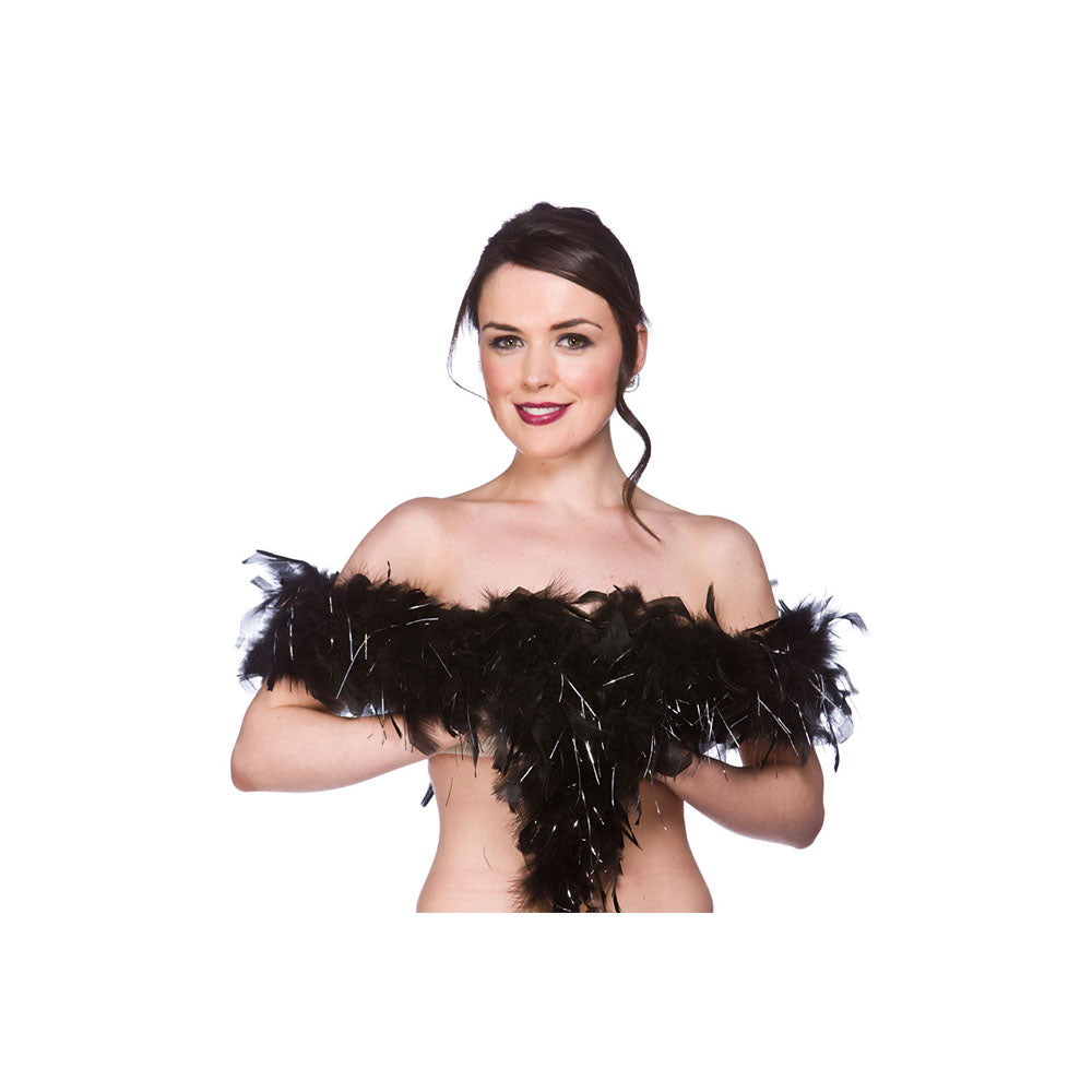 Adult-Women's Silver Feather Boa Silver | Halloween Store | Costume AC