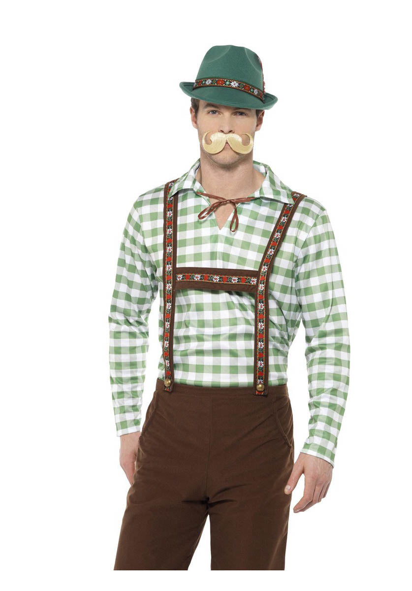 Alpine Bavarian Costume, Green & Brown